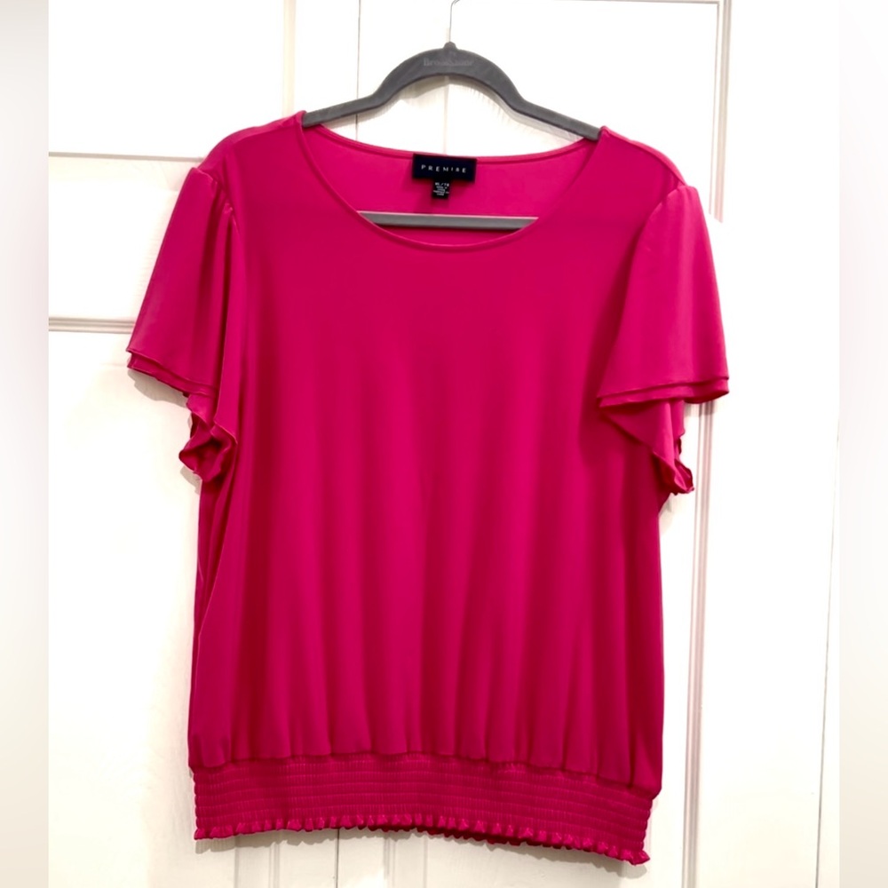 XL smocked blouse. Fuchsia or hot pink! Used once only, looks new.